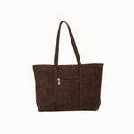 Sac cabas Solis chocolat vue de face, poche zippée