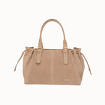 Sac cabas Garance beige vue de face, liens coulissants sur les côtés