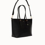 Sac cabas Audrey noir vue de face avec la bandoulière
