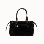 Sac cabas Garance noir vue de face avec la bandoulière amovible