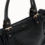 Sac à main Alba noir détail de la boucle et de l'attache