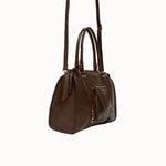 Sac à main Ariana chocolat vue de trois-quarts avec la bandoulière