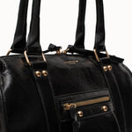 Sac à main Ariana noir détail de la poche zippée