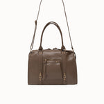 Sac à main Ariana taupe vue de face avec la bandoulière