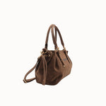 Sac à main Arles marron vue de trois-quarts, anses relevées