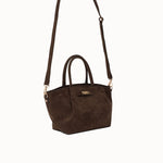 Sac à main Milae chocolat vue de face avec la bandoulière