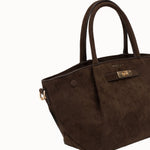 Sac à main Milae chocolat vue de trois-quarts sur fond blanc
