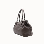Sac cabas Elios chocolat vue de trois-quarts sur fond blanc