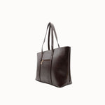 Sac cabas Elise chocolat vue de trois-quarts sur fond blanc