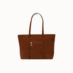 Sac cabas Solis camel vue de face, poche zippée