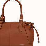 Sac cabas Elios camel vue de face sur fond blanc, anses relevées