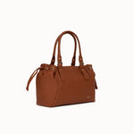 Sac cabas Elios camel vue de face sur fond blanc, plan rapproché