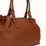 Sac cabas Elios camel vue de face sur fond blanc, grand format