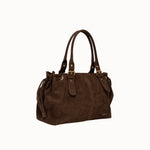 Sac cabas Garance chocolat vue de face, anses relevées