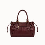 Sac à main Iria bordeaux vue de face, fermeture zippée visible