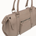 Sac à main Noema beige vue de profil sur fond blanc