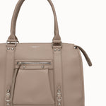 Sac à main Noema beige vue de face, anses et bandoulière