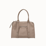 Sac à main Noema beige vue de face sur fond blanc