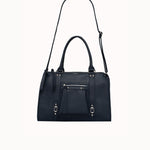 Sac à main Noema bleu marine vue de face avec la bandoulière