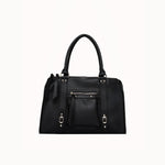 Sac à main Noema noir vue de face, poche avant zippée