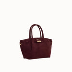 Sac à main Milae bordeaux vue de trois-quarts, deux anses