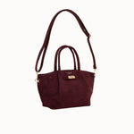 Sac à main Milae bordeaux vue de face avec la bandoulière